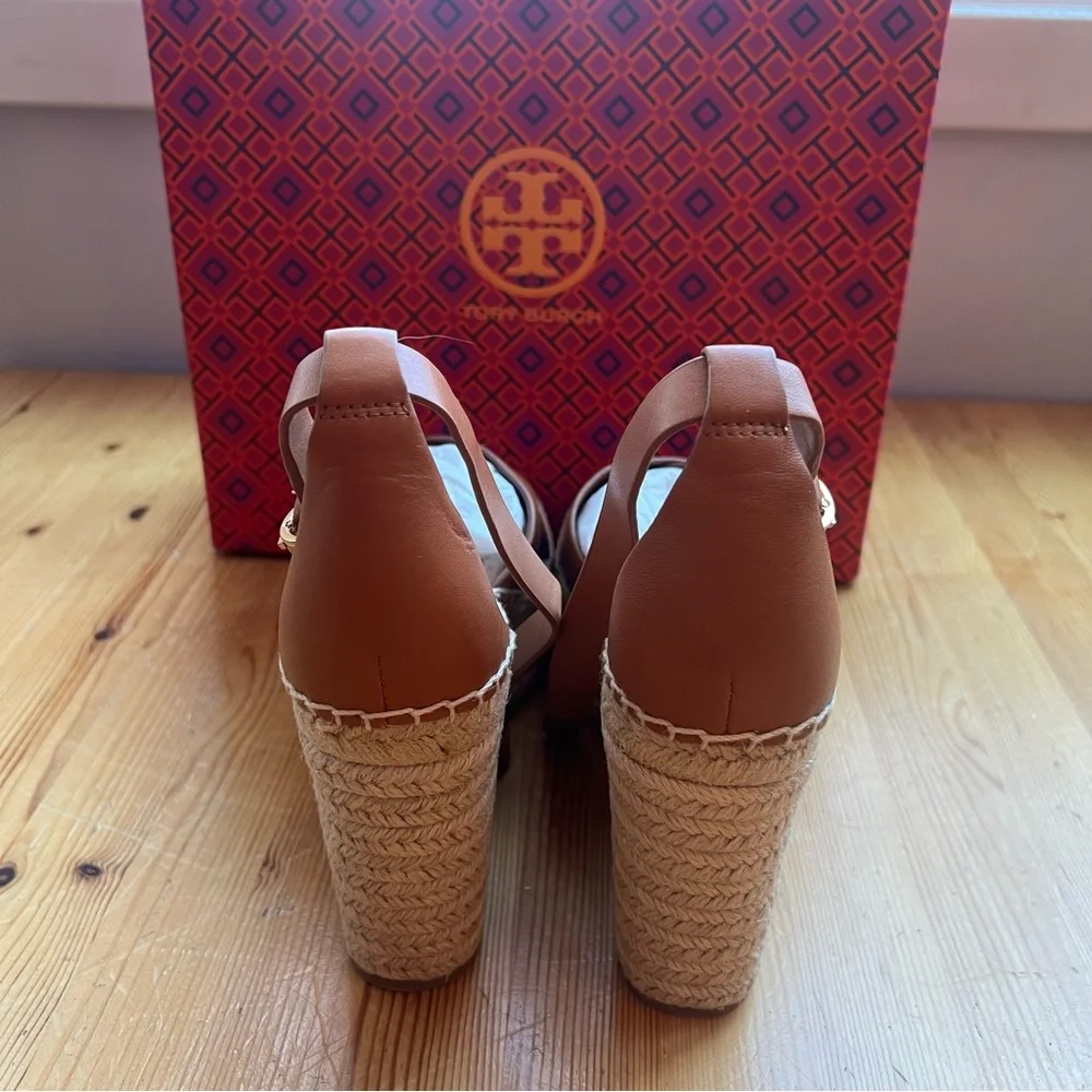 Tory Burch Ambra Selby 105MM Wedge Espadrille - Veg Leather Size 9